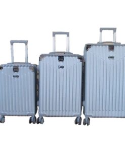 GALAXIA 3-Piece ABS Silver Luggage Set, Spinner Wheels & Hardshell