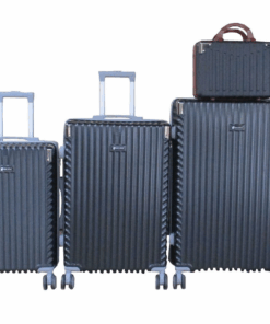 GALAXIA 4-Piece Hard Shell Luggage Set - Black and Spinner Wheels