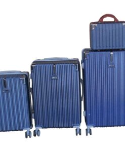 Galaxia 4-Piece Navy ABS Hard-Shell Luggage Set with Spinner Wheels & Lock