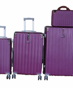 GALAXIA 4-Piece Purple Hardside ABS Luggage Set with Spinner Wheels & Locks