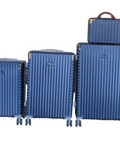 GALAXIA ABS 4-Piece Luggage Set, Navy, Spinner Wheels, Telescoping Handles