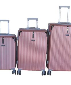 GALAXIA ABS Durable & Lightweight Hardside Spinner Luggage Set - 3-Piece - Rose Gold