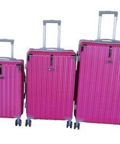 Galaxia ABS with Telescoping Handle and Lock Luggage Set - Pink - 3 Piece