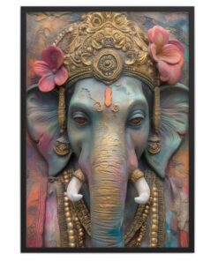 Ganesha Cotton Canvas cm Religious Wall Art