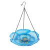 Garden Bird Sunflower Feeder Outdoor Glass Hangings Bird Bath - Blue