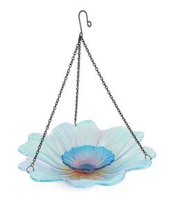 Garden Bird Sunflower Feeder Outdoor Glass Hangings Bird Bath - White