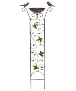 Garden Bowl Metal Potted Plant Trellis Bird Feeder Green -100cm