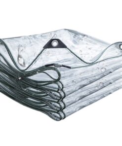 Garden Camping Waterproof Tarpaulin With Green Edging - Transparent - L