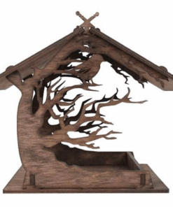 Garden Craft Project Un-Assembled Wooden Hanging Tree Bird Feeder (32cm)