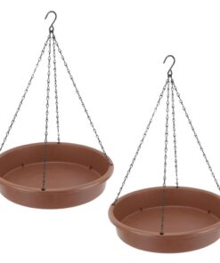 Garden Decor Multifunctional Hanging Bird Bath Feeder Tray Set of 2 (58cm)