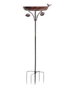 Garden Decor Outdoors Freestanding Metal Bird Bath & Feeder (100cm)
