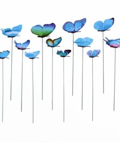 Garden Decoration Outdoor 3D Simulation Butterfly Stakes 12 Set