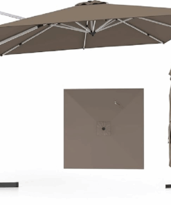 Garden Umbrella, Inclined Design Square Offset Umbrella, 360 Rotation