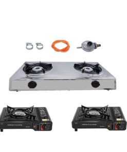 Gas Stove Combo - 2 Plate Cooker & 2 Camp Stoves