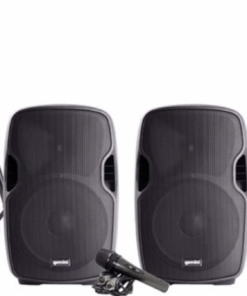 Gemini PA SYS15 - Dual 15" Speaker Package incl Speaker Stands, Mic & Cable