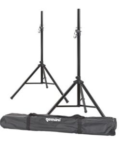 Gemini ST-Pack - Dual Speaker Stands with Carry Case - Black