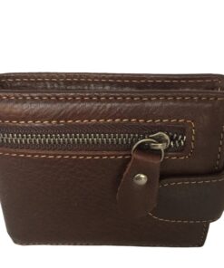 Genuene Leather Zipped Men Wallet - Coffee