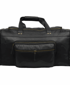 Genuine Buffalo Leather Duffel Bag Black