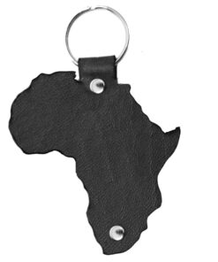 Genuine Leather Africa Keyring - Midnight