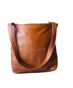 Genuine Leather Amanda Handbag - Pecan