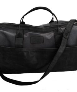 Genuine Leather and Canvas Duffel Bag - Cabin Charcoal - Black