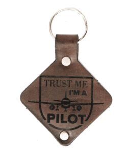 Genuine Leather Aviation Key Holder - Trust Me I am a Pilot