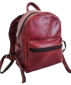 Genuine Leather Backpack Laptop Bag - 11-14" - Cherry