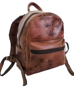 Genuine Leather Backpack Laptop Bag - 11 - 14" - Daisy - Pecan