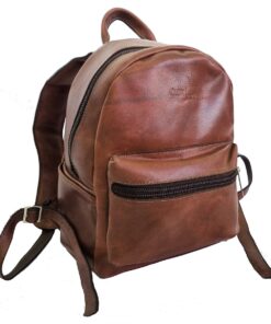 Genuine Leather Backpack Laptop Bag - 11-14" - Pecan