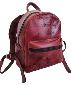 Genuine Leather Backpack Laptop Bag - 15 - 17" - Daisy - Cherry