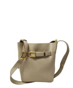Genuine Leather Bucket-shaped Handbag - BEIDGE