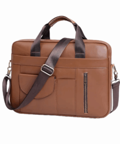 Genuine Leather Business Messenger Bag: Stylish Laptop Shoulder Handbag