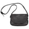 Genuine Leather Button Closure Handbag - Raven