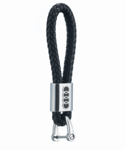 Genuine Leather Car Logo Keyring Metal - AUDI