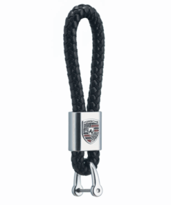 Genuine Leather Car Logo Keyring Metal - PORSCHE