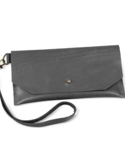 Genuine Leather Clutch Wallet - Onyx Black
