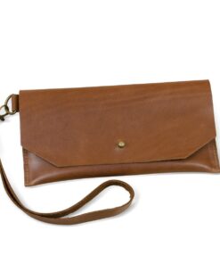 Genuine Leather Clutch Wallet - Tan