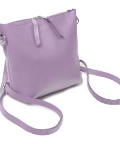 Genuine Leather Convertible Bag - Crossbody, Back Pack , Sling & Clutch Bag - Lilac Lavender