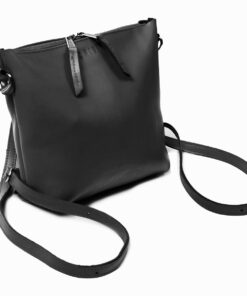 Genuine Leather Convertible Bag - Crossbody, Back Pack , Sling & Clutch Bag - Midnight Black