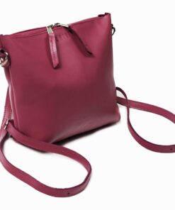 Genuine Leather Convertible Bag - Crossbody, Back Pack , Sling & Clutch Bag - Plum Purple