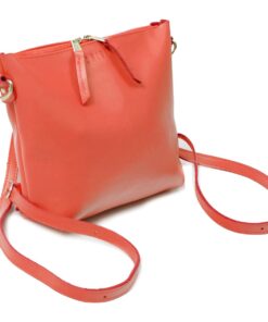 Genuine Leather Convertible Bag - Crossbody, Back Pack , Sling & Clutch Bag - Sunburst Orange