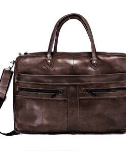 Genuine Leather Corporate Laptop Bag - 11 - 14" - Saddle