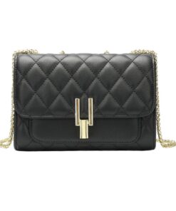 Genuine Leather Cross Body Purses Handbags Shoulder Bag - Black