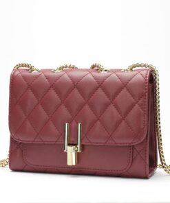 Genuine Leather Cross Body Purses Handbags Shoulder Bag - Burgundy