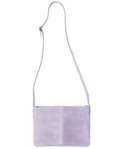 Genuine Leather Crossbody Bag - Medium - Brights Edition - Lilac