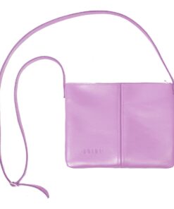 Genuine Leather Crossbody Bag - Medium - Brights Edition - Lilac Lavender