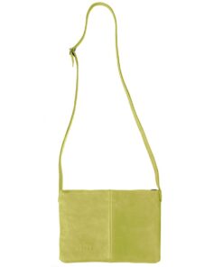 Genuine Leather Crossbody Bag - Medium - Brights Edition - Lime