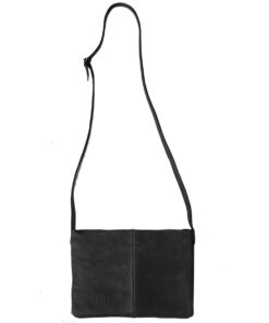 Genuine Leather Crossbody Bag - Medium - Brights Edition - Midnight