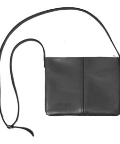 Genuine Leather Crossbody Bag - Medium - Brights Edition - Midnight Black
