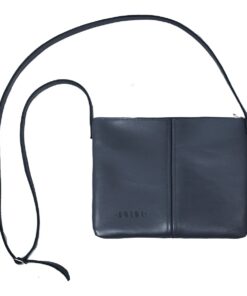 Genuine Leather Crossbody Bag - Medium - Brights Edition - Navy Blue
